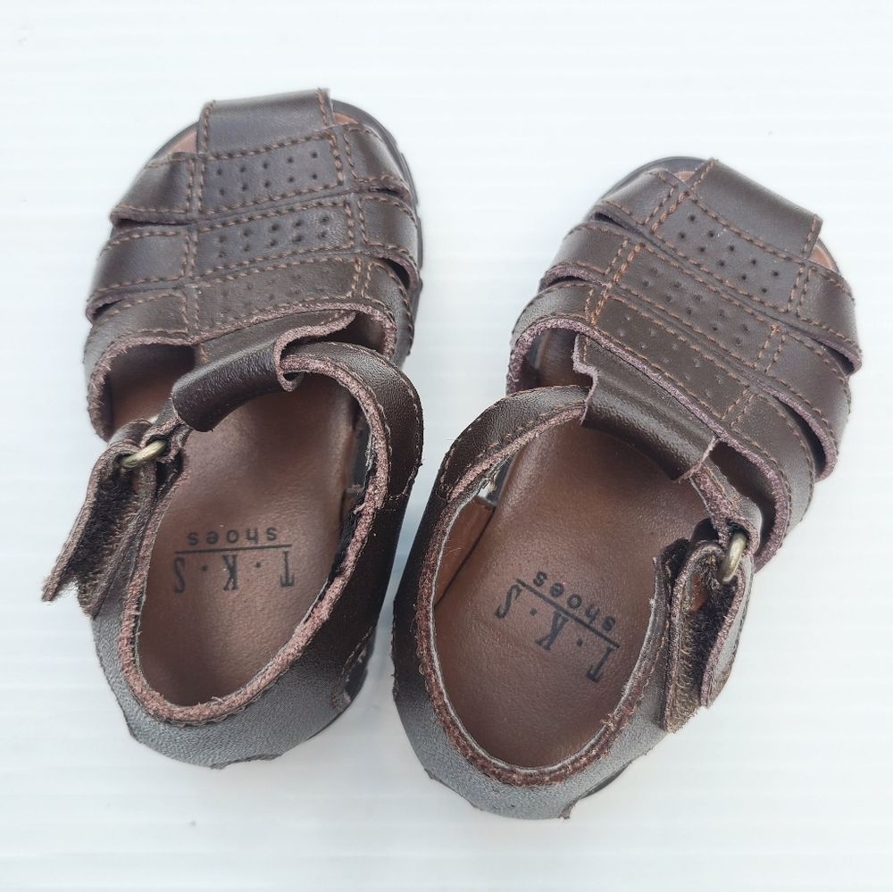 T.K.S. baby boy brown leather fisherman sandals - Picture 2 of 7